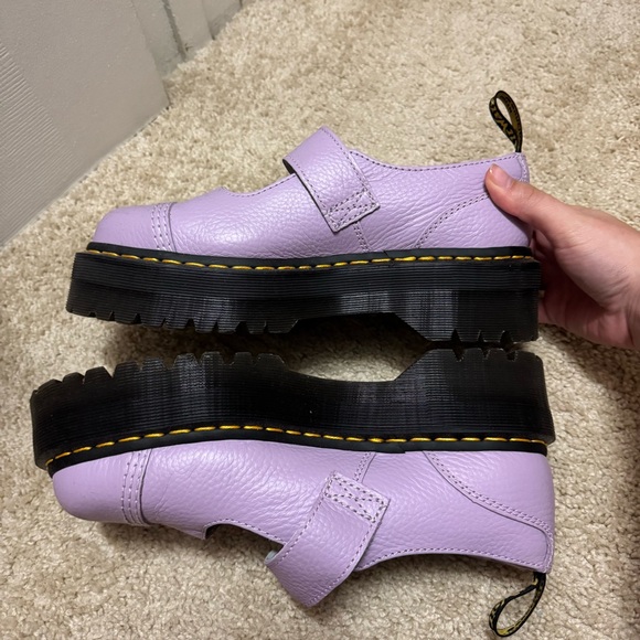 Dr. Martins Addina Flower Buckle Leather Platform Shoes in Purple - Picture 5 of 10